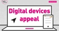 a stylised logo of a laptop with the text Digital Devices Appeal on the screen
