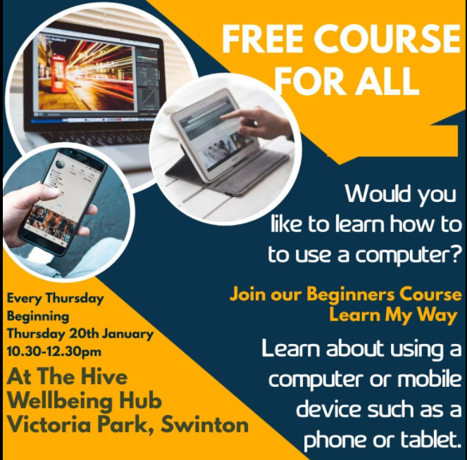 Drop in to the Hive, Victoria Park every Thursday morning for digital support