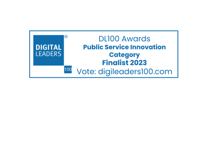 Digital Leaders Logo stating Vote now for the DL100 Public Service Innovation Awards